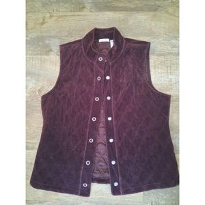 Liz & Co Diamond Quilted Wine Colored Soft Vest